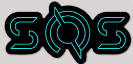 SOS Blue TRON Sticker