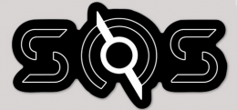 SOS White Outline Sticker